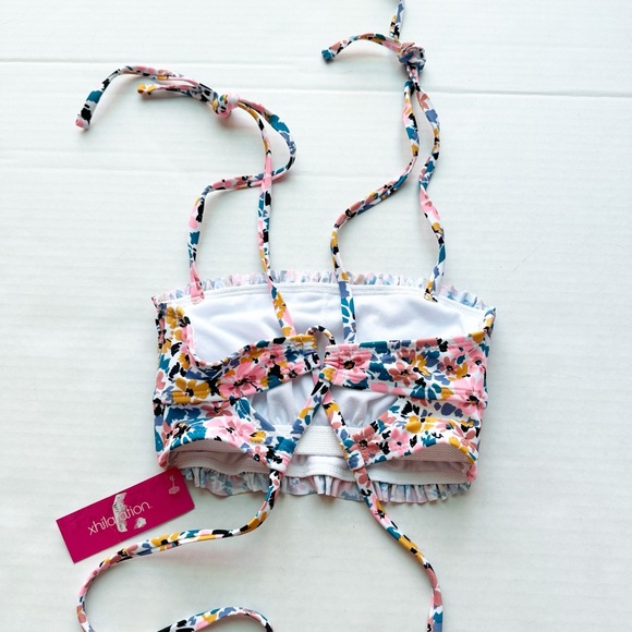 Xhilaration Floral Smocked Bandeau Lace Up
Back Bikini Top NWT - Picture 9 of 13